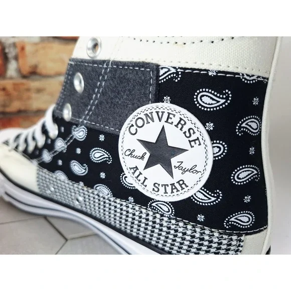 Men Sz 11.5 Converse Chuck Taylor All-Star 70s Hi Offspring Blk Paisley Bandana